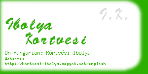 ibolya kortvesi business card