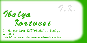 ibolya kortvesi business card